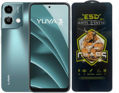 Obstinate Edge To Edge Tempered Glass for Lava Yuva 3 Pro, BLATE ESD, Bull King ESD, Edge to Edge, Anti Static, Dustproof(Pack of 1)