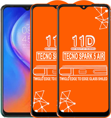 TWIGLO Edge To Edge Tempered Glass for TECNO SPARK 5 AIR(Pack of 2)