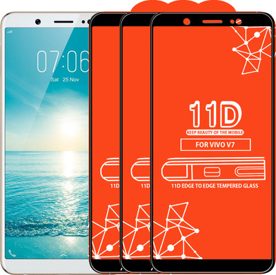 Qyist Edge To Edge Tempered Glass for VIVO V7 Plus(Pack of 3)
