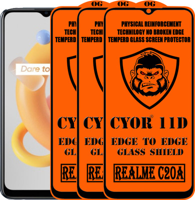 CYOR Edge To Edge Tempered Glass for REALME C20A(Pack of 3)