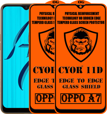 CYOR Edge To Edge Tempered Glass for OPPO A7(Pack of 2)