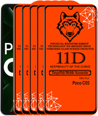 DeepzHub Edge To Edge Tempered Glass for POCO C55(Pack of 5)