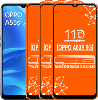 TWIGLO Edge To Edge Tempered Glass for OPPO A53S 5G(Pack of 3)