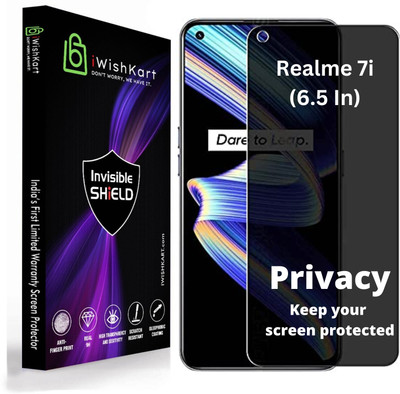 iWishKart Edge To Edge Tempered Glass for Realme 7i, Privacy Gorilla Glass(Pack of 1)