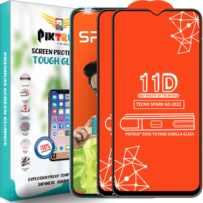 PikTrue Edge To Edge Tempered Glass for Tecno Spark Go 2022(Pack of 2)