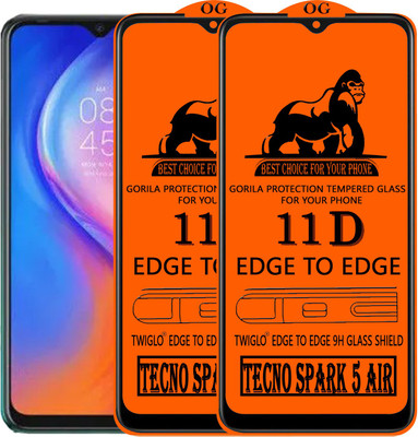 TWIGLO Edge To Edge Tempered Glass for TECNO SPARK 5 AIR(Pack of 2)