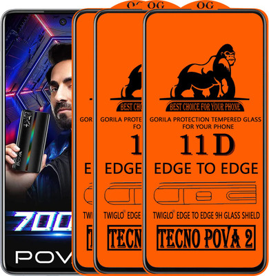 TWIGLO Edge To Edge Tempered Glass for TECNO POVA 2(Pack of 3)