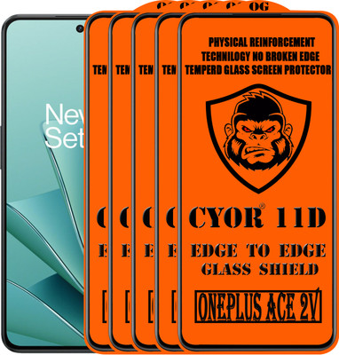 CYOR Edge To Edge Tempered Glass for ONEPLUS ACE 2V(Pack of 5)