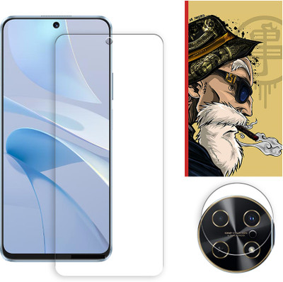 SOMTONE Tempered Glass Guard for Huawei nova 13i Tempered Glass Screen Protector | Anti-Scratch | Edge to Edge Full Coverage | 9H Hardness ( 1 FRONT SCREEN GUARD + 1 CAMERA LENS PROTECTOR + 1 FREE BACK EMBOSSED SKIN001 )(Pack of 1)