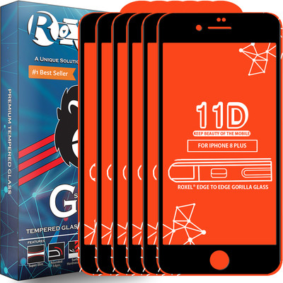 Roxel Edge To Edge Tempered Glass for Apple iPhone 8 Plus(Pack of 6)