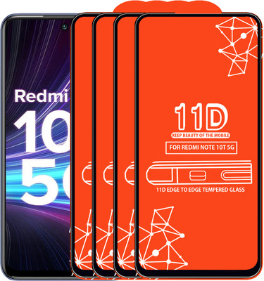Roxel Edge To Edge Tempered Glass for Redmi Note 10T 5G(Pack of 4)