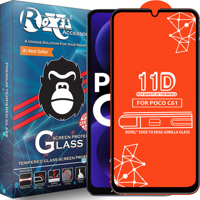 Roxel Edge To Edge Tempered Glass for Poco C61(Pack of 1)