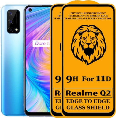 HQ Protection Edge To Edge Tempered Glass for Realme Q2(Pack of 2)