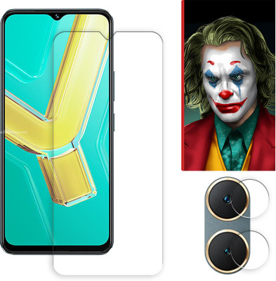 ARBAN Edge To Edge Tempered Glass for vivo Y18t 4G Tempered Screen Protector | Anti-Scratch | Edge to Edge Full Coverage | 9H Hardness ( 1 FRONT SCREEN GUARD + 1 CAMERA LENS PROTECTOR + 1 FREE BACK EMBOSSED SKIN026 )(Pack of 1)