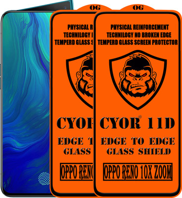 CYOR Edge To Edge Tempered Glass for OPPO RENO 10X ZOOM(Pack of 2)