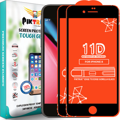 PikTrue Edge To Edge Tempered Glass for Apple iPhone 8(Pack of 2)