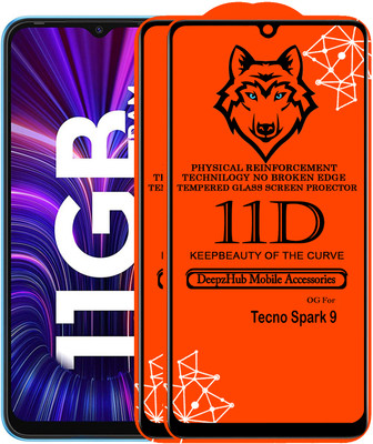 DeepzHub Edge To Edge Tempered Glass for Tecno Spark 9(Pack of 2)