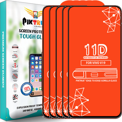 PikTrue Edge To Edge Tempered Glass for Vivo V19(Pack of 5)