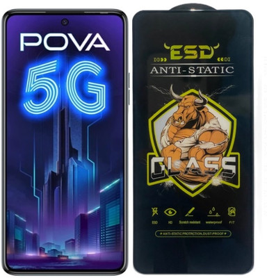 Resolute Edge To Edge Tempered Glass for Tecno Pova 5G, ESD Tempered Glass, ESD Screen Protector, Anti Static, Screen Protector(Pack of 1)
