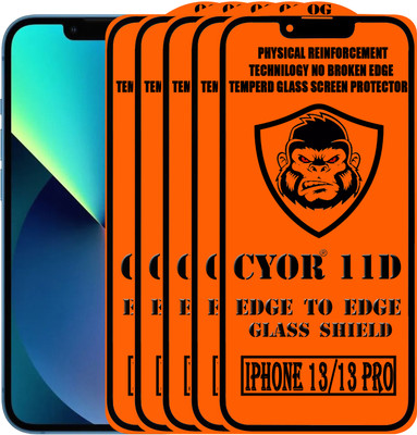 CYOR Edge To Edge Tempered Glass for IPHONE 13 PRO(Pack of 5)