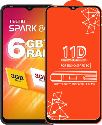 Qyist Edge To Edge Tempered Glass for Tecno Spark 8C(Pack of 1)