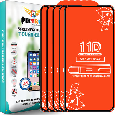 PikTrue Edge To Edge Tempered Glass for Samsung Galaxy A11(Pack of 5)