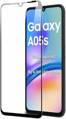 AIBEX Edge To Edge Tempered Glass for Samsung Galaxy A05 / Samsung Galaxy A05S| 9H Hardness | Anti-Glare & Anti-Fingerprint | Water Resistant | Edge-to-Edge Full Screen Protector | Bubble-Free Installation(Pack of 1)