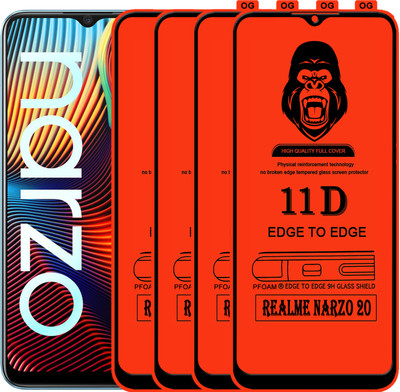 Laxdom Edge To Edge Tempered Glass for REALME NARZO 20(Pack of 4)