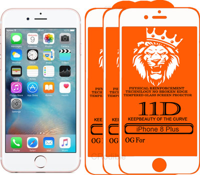 DeepzHub Edge To Edge Tempered Glass for Apple iPhone 8 Plus(Pack of 3)