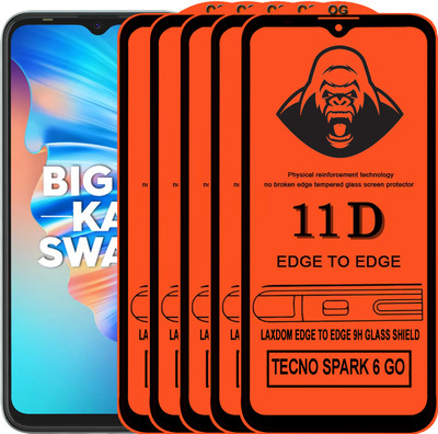 Laxdom Edge To Edge Tempered Glass for TECNO SPARK 6 GO(Pack of 5)
