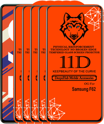 CRodible Edge To Edge Tempered Glass for Samsung Galaxy F62(Pack of 5)