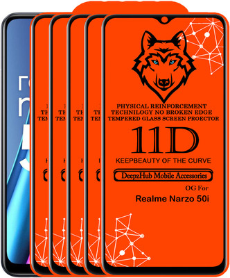 DeepzHub Edge To Edge Tempered Glass for Realme Narzo 50i(Pack of 5)