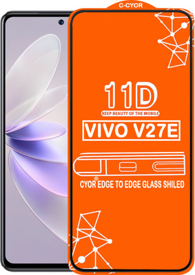 CYOR Edge To Edge Tempered Glass for VIVO V27E(Pack of 1)