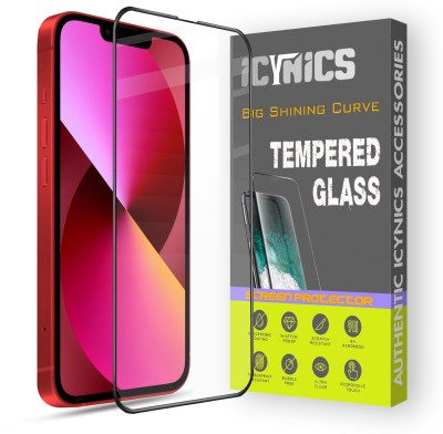 ICYNICS Edge To Edge Tempered Glass for Apple iPhone 13, Anti-Fingerprint, Waterproof, Oil-resistant, Bubble-Free, Anti-Static with Full Screen Coverage & Easy Installation(Pack of 1)