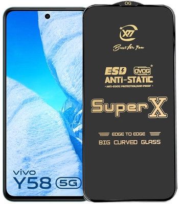 Blate Edge To Edge Tempered Glass for Vivo Y58 5G, ESD Original, Anti Static, Big Curve, Dust Proof Tempered Glass(Pack of 1)