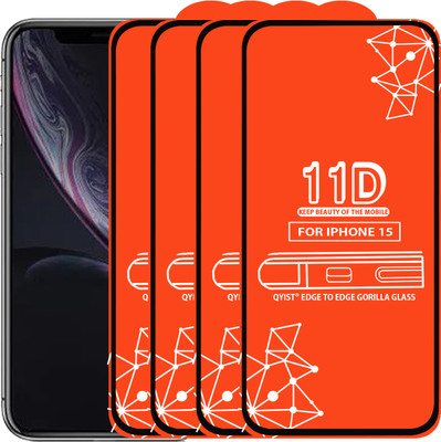 Qyist Edge To Edge Tempered Glass for Iphone 15(Pack of 4)
