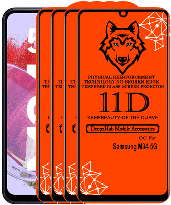 DeepzHub Edge To Edge Tempered Glass for Samsung M34 5G(Pack of 4)