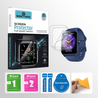 SOMTONE Edge To Edge Tempered Glass for FASTRACK REFLEX NITRO 1.8 inch Smartwatch 3 PROTECTOR + 3 WIPES + 3 DUST REMOVAL STICKER + 1 WIPER(Pack of 3) SOMTONE Edge To Edge Tempered Glass for FASTRACK REFLEX NITRO 1.8 inch Smartwatch 3 PROTECTOR + 3 WIPES + 3 DUST REMOVAL STICKER + 1 WIPER(Pack of 3)