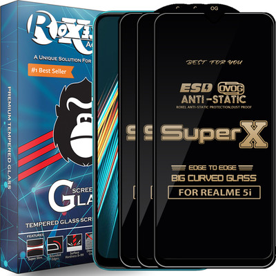 Roxel Edge To Edge Tempered Glass for REALME 5i(Pack of 3)