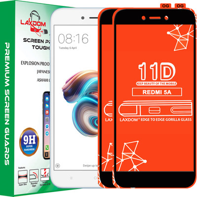 Laxdom Edge To Edge Tempered Glass for Mi Redmi 5A(Pack of 2)