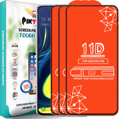 PikTrue Edge To Edge Tempered Glass for Samsung Galaxy A80(Pack of 3)