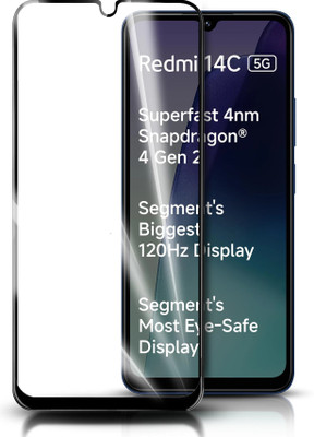 AuraX Edge To Edge Tempered Glass for REDMI 14C 5G(Pack of 1)