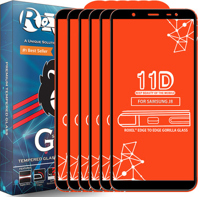 Roxel Edge To Edge Tempered Glass for Samsung Galaxy J8(Pack of 6)