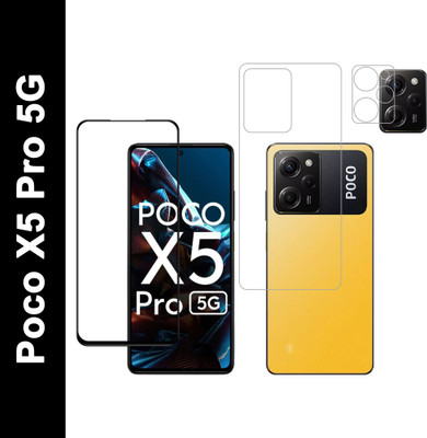Vatsin Front and Back Tempered Glass for Poco X5 Pro 5G, Poco X5 Pro 5G [With Rear Camera Lens Guard](Pack of 3)