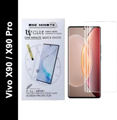 GadgetM Edge To Edge Tempered Glass for Vivo X90 / Vivo X90 Pro ( Primium Quality UV Glass )(Pack of 1)