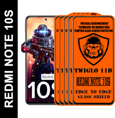 TWIGLO Edge To Edge Tempered Glass for REDMI NOTE 10S(Pack of 5)