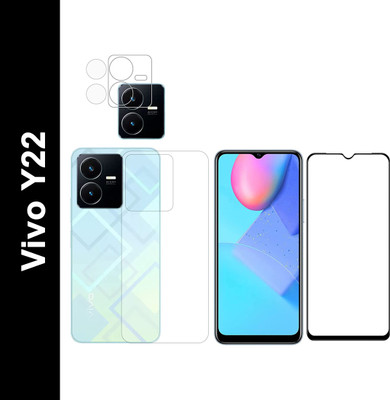 KANCHA Front and Back Tempered Glass for VIVO Y22(Pack of 3)