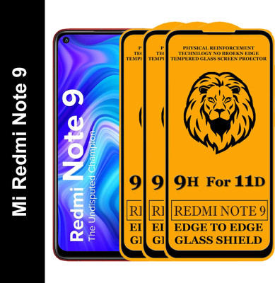 SEVEN7STAR Edge To Edge Tempered Glass for Mi Redmi Note 9(Pack of 3)