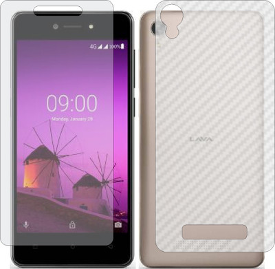 ZINGTEL Front and Back Screen Guard for LAVA Z50 (Front Matte Finish & Back 3d Carbon Fiber)(Pack of 2)