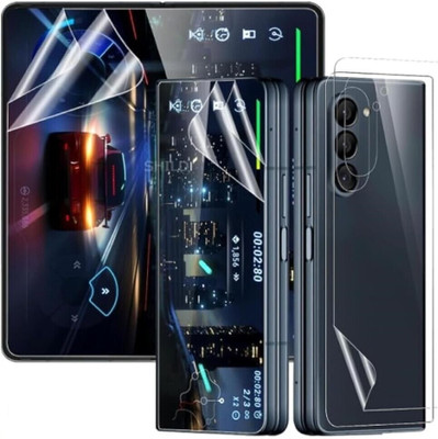 TouchTrove Front and Back Screen Guard for Samsung Galaxy Z Fold 6 5G Clear Protective Unbreakable Membrane TPU Screen Protector - 3 Parts(Pack of 2)
